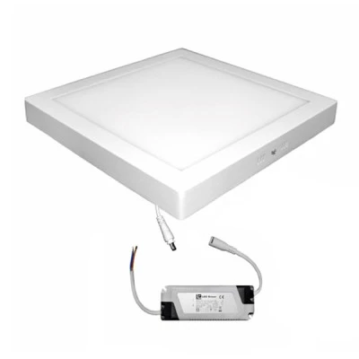 Led panel επίτοιχο λευκό τετράγωνο 30W 230V 3000k θερμό λευκό φως 2700lm με τροφοδοτικό