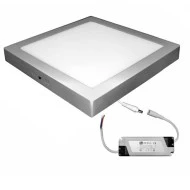 Led panel επίτοιχο ασημί τετράγωνο 30W 230V 3000k θερμό λευκό φως 2700lm με τροφοδοτικό