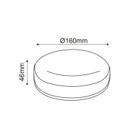 LED φωτιστικό πλαφονιέρα Φ160mm 12W 230VAC 3000k θερμό φως 1010lm δέσμης 120° στεγανό IP66