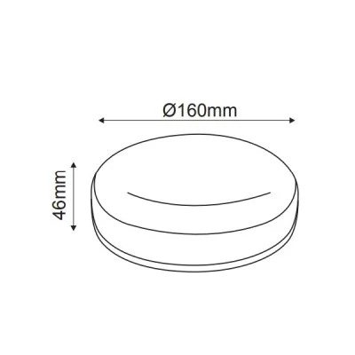 LED φωτιστικό πλαφονιέρα Φ160mm 12W 230VAC 6000k ψυχρό φως 1110lm δέσμης 120° στεγανό IP66