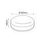 LED φωτιστικό πλαφονιέρα Φ160mm 12W 230VAC 6000k ψυχρό φως 1110lm δέσμης 120° στεγανό IP66