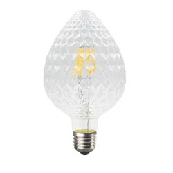 Λάμπα led filament ντιμαριζόμενη ανάγλυφη και διάφανη Ε27 6W 230V 2700k θερμό λευκό φως 690Lm Λάμπα led filament ντιμαριζόμενη ανάγλυφη και διάφανη Ε27 6W 230V 2700k θερμό λευκό φως 690Lm