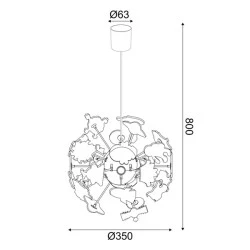 Κρεμαστό παιδικό φωτιστικό SPACE 4xΕ14 Φ35xΗ80cm εσωτερικού χώρου IP20