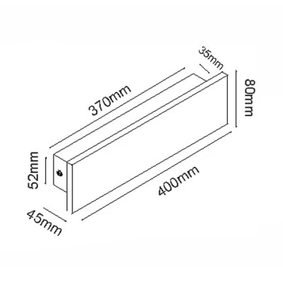 Επίτοιχο γραμμικό LED SMD φωτιστικό 12W θερμό φως 3000k 660lm μαύρο τσιμέντο IP65 30000h