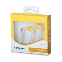 Ακουστικά ψείρες Manhattan in-ear σε κίτρινο χρώμα  για εξαιρετικό full-stereo ήχο