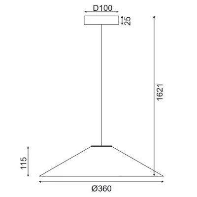 Κρεμαστό φωτιστικό D36xh160cm με 1 ντουί GX53 σε απόχρωση φυσικού ξύλου