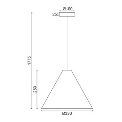 Κρεμαστό φωτιστικό WALNUT 1ΧE27 D33xh180cm σε απόχρωση ξύλου
