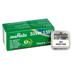 Μπαταρία λιθίου MURATA SR621SW για ρολόγια 1.55V No 364 συσκευασία 10 τεμαχίων