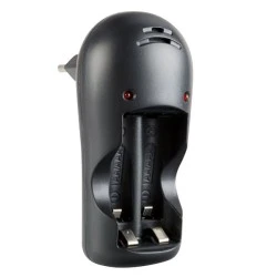 Plug-in φορτιστής MEDIARANGE για Ni-MH μπαταρίες 2 θέσεων σε μαύρο χρώμα για μεγαλύτερη διάρκεια ζωή
