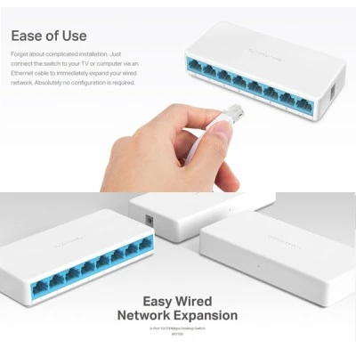 Μεταγωγέας δικτύου Desktop Switch MERCUSYS MS108 8x 10/100 Mbps Ver. 2