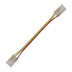 Ενδιάμεσος σύνδεσμος με καλώδιο για COB CCT LED Ταινία 10mm PCB με 3 Καλώδια στο Κέντρο