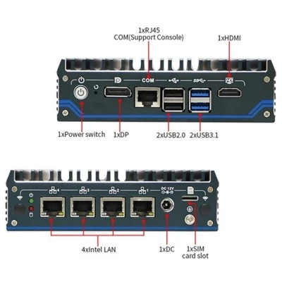 Firewall Mini PC Powertech N1141 Intel J6412 με 8GB RAM - 128GB SSD pfSense 4x 2.5G LAN
