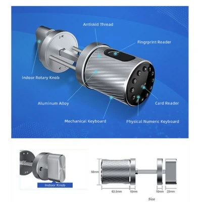 Bluetooth πόμολο με ψηφιακό πληκτρολόγιο και δαχτυλικό αποτύπωμα LILIWISE N11B