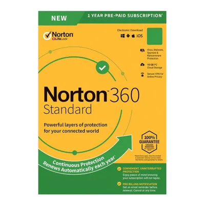 NORTON Antivirus 360 Standard ESD, 1 συσκευή, 10GB cloud, 1 έτος