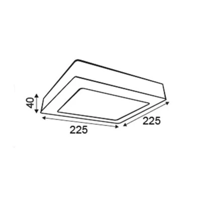  LED Panel Slim Επίτοιχο Τετράγωνο 20W ενδιάμεσο φως 4000K 1460lm IP44 Νίκελ Ματ