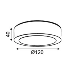 LED Panel Slim Επίτοιχο Στρογγυλό 8W ενδιάμεσο φως 4000K 500lm IP44 Νίκελ Ματ