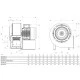 Βεντιλατέρ σαλίγκαρος OBR 200 T -4K τριφασικό 380V 190W 850m³/h  1465rpm Φ118mm AxB125x102mm