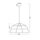 Κρεμαστό vintage φωτιστικό μονόφωτο με μαύρο μεταλλικό πλέγμα Φ400mm για λάμπα Ε27