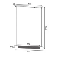Κρεμαστό φωτιστικό 2ΧΕ27 72x6xh120cm μαύρο μεταλλικό