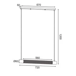 Κρεμαστό φωτιστικό 2ΧΕ27 72x6xh120cm μαύρο μεταλλικό