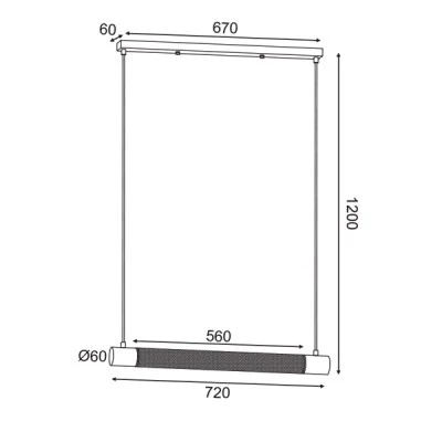 Κρεμαστό φωτιστικό 2ΧΕ27 72x6xh120cm μαύρο μεταλλικό