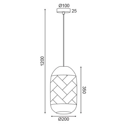Φωτιστικό οροφής κρεμαστό 1ΧΕ27 D20xh120cm RATTAN σε φυσική απόχρωση