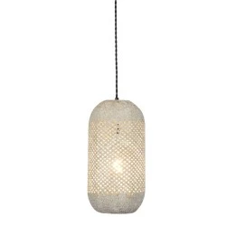 Φωτιστικό οροφής κρεμαστό 1ΧΕ27 D20xh120cm RATTAN σε φυσική απόχρωση