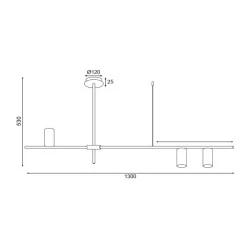 Φωτιστικό οροφής ARISTO 3xGU10 130x12xh53cm μεταλλικό χρυσό