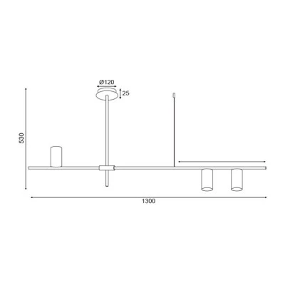 Φωτιστικό οροφής ARISTO 3xGU10 130x12xh53cm μεταλλικό χρυσό