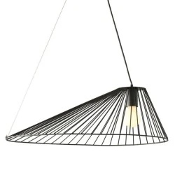 Κρεμαστό φωτιστικό 1xE27 CAPPELLO μαύρο μεταλλικό 60x40x120cm εσωτερικού χώρου