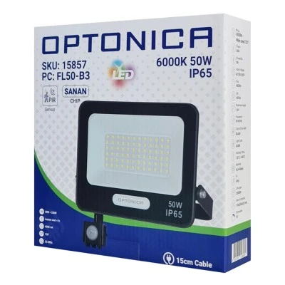 LED προβολέας με αισθητήρα κίνησης 50W με ενδιάμεσο φως 4000K IP65