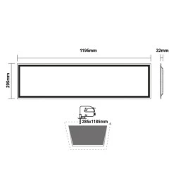 Led panel 40W 230V AC ενδιάμεσο λευκό φως 4000k 295x1195x32mm 4000lm διάρκειας 30000h