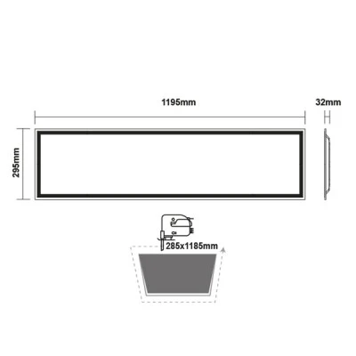 Led panel 40W 230V AC ενδιάμεσο λευκό φως 4000k 295x1195x32mm 4000lm διάρκειας 30000h Led panel 40W 230V AC ενδιάμεσο λευκό φως 4000k 295x1195x32mm 4000lm διάρκειας 30000h