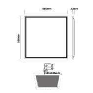 Led panel λευκό τετράγωνο 40W 230V AC ψυχρό λευκό φως 6500k 4040lm 595X595X32mm