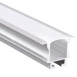 Προφίλ αλουμινίου BROOK P116 24x19mm χωνευτό με οπάλ κάλυμμα για λωρίδες LED