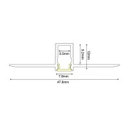 Προφίλ αλουμινίου LATE ULTRA MINI 7.8x12mm χωνευτό για ταινίες LED με οπάλ κάλυμμα