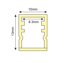 Προφίλ πλαστικό WREN P144 13x10mm επίτοιχο στεγανό IP65 με οπάλ κάλυμμα για λωρίδες LED