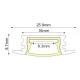 Προφίλ αλουμινίου EDITH P147 25.9x8.7mm χωνευτό στεγανό IP65 με οπάλ κάλυμμα για λωρίδες LE