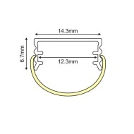 Προφίλ αλουμινίου Cruz 14.3x6.7mm επίτοιχης τοποθέτησης για λωρίδες LED με οπάλ κάλυμμα Προφίλ αλουμινίου Cruz 14.3x6.7mm επίτοιχης τοποθέτησης για λωρίδες LED με οπάλ κάλυμμα