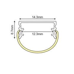 Προφίλ αλουμινίου Cruz 14.3x6.7mm επίτοιχης τοποθέτησης για λωρίδες LED με οπάλ κάλυμμα