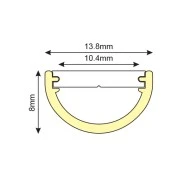 Προφίλ αλουμινίου RAINA P172 13.8x8mm επίτοιχης τοποθέτησης με οπάλ κάλυμμα για λωρίδες LED