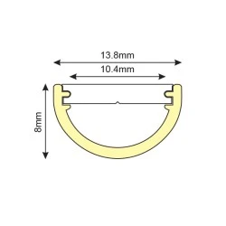 Προφίλ αλουμινίου RAINA P172 13.8x8mm επίτοιχης τοποθέτησης με οπάλ κάλυμμα για λωρίδες LED