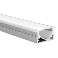 Προφίλ αλουμινίου LEVI P191 14.6x29.5mm ασύμμετρου φωτισμού χωνευτό με οπάλ κάλυμμα για λωρίδες LED