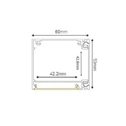Προφίλ αλουμινίου CALLA 53x60mm επίτοιχης τοποθέτησης με οπάλ κάλυμμα για λωρίδες LED