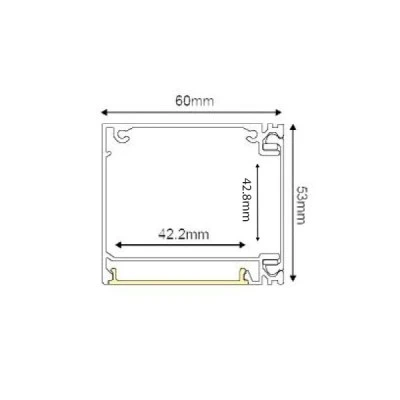 Προφίλ αλουμινίου CALLA 53x60mm επίτοιχης τοποθέτησης με οπάλ κάλυμμα για λωρίδες LED