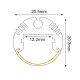 Προφίλ αλουμινίου CIRC 20.3x20.5mm P8N επίτοιχο & κρεμαστό με οπάλ κάλυμμα για λωρίδες LED Προφίλ αλουμινίου CIRC 20.3x20.5mm P8N επίτοιχο & κρεμαστό με οπάλ κάλυμμα για λωρίδες LED