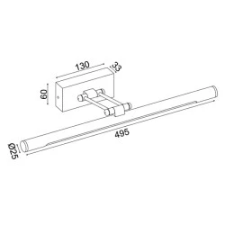 Led φωτιστικό επίτοιχο πίνακα & μπάνιου 12W θερμό φως 3000k 780lm μαύρο μεταλλικό στεγανό IP44