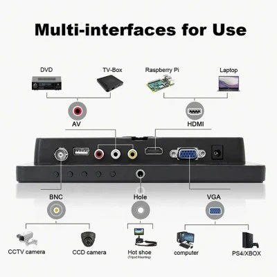 Powertech οθόνη LED PT-1108 8" 1024x768, IPS, με θύρες HDMI/VGA/AV/BNC/USB, μαύρη Powertech οθόνη LED PT-1108 8" 1024x768, IPS, με θύρες HDMI/VGA/AV/BNC/USB, μαύρη