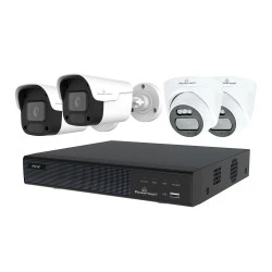 NVR καταγραφικό POWERTECH 9 καναλιών με 4 κάμερες PT-1233, 4MP, 4K