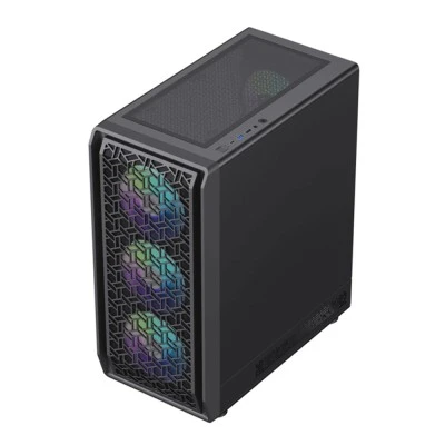 Κουτί Gaming Case Powertech PT-1309, με Tempered Glass, 4x ARGB Fans, ATX Mid Tower, Μαύρο